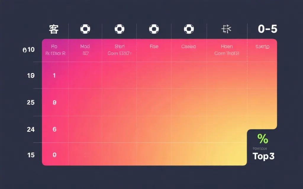 世界杯比分概率矩阵热力图示例：基于xG的泊松分布组合